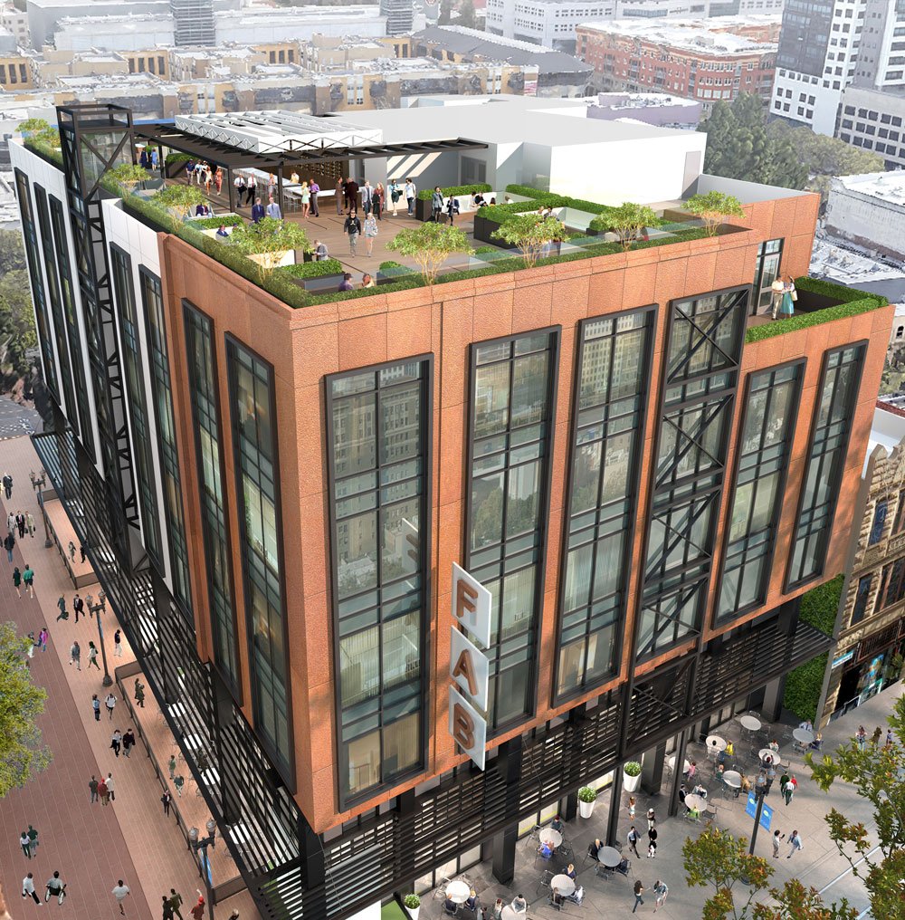 Fountain Alley Building rendering - view from above