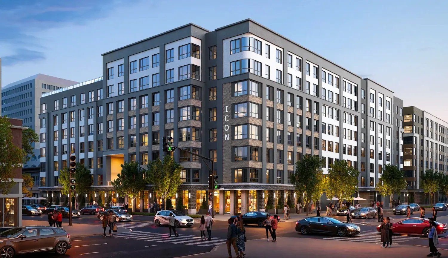 Architectural rendering of the planned Icon residential development