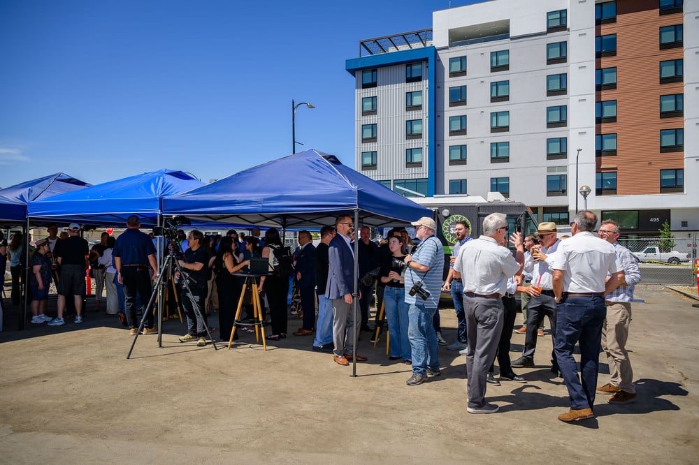 Guests gathered at the Aquino groundbreaking